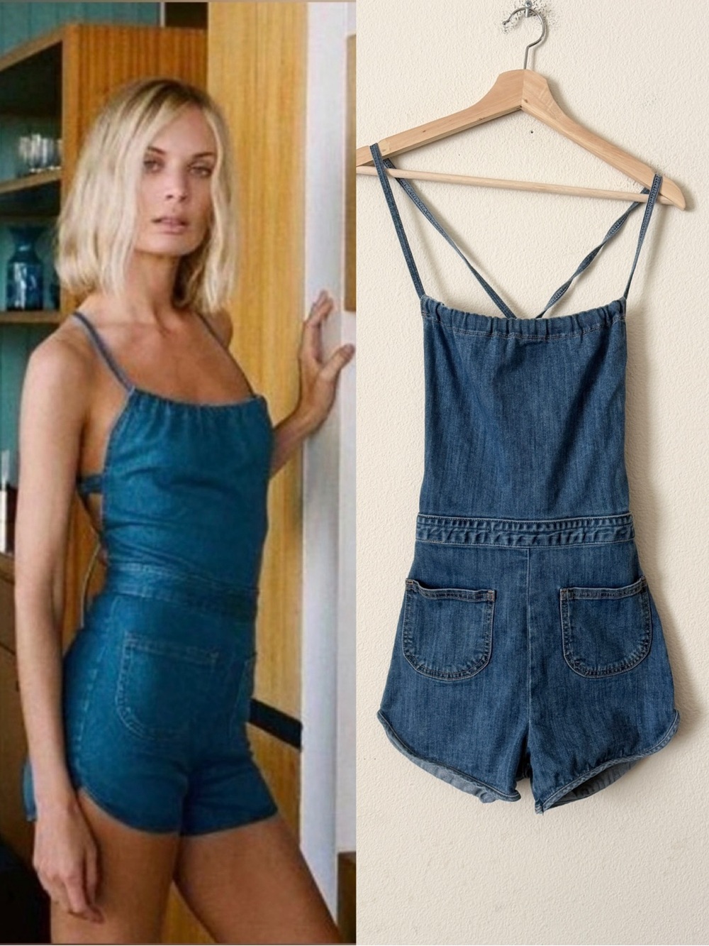 Stoned Immaculate SMALL Genie denim laceup back romper